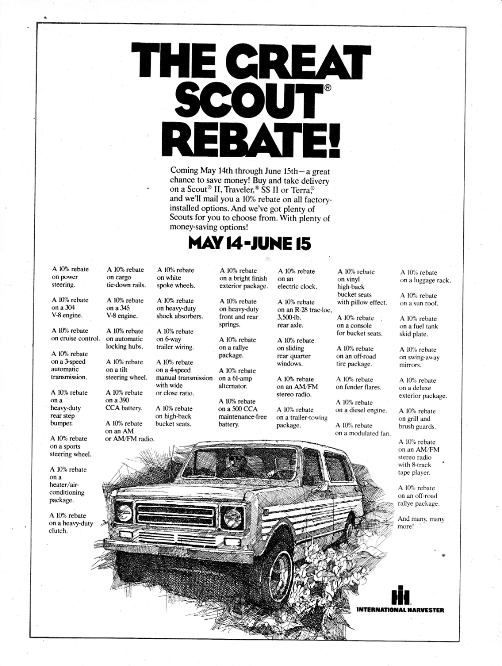 1979 International Harvester Scout Rebate Program Original Etsy 