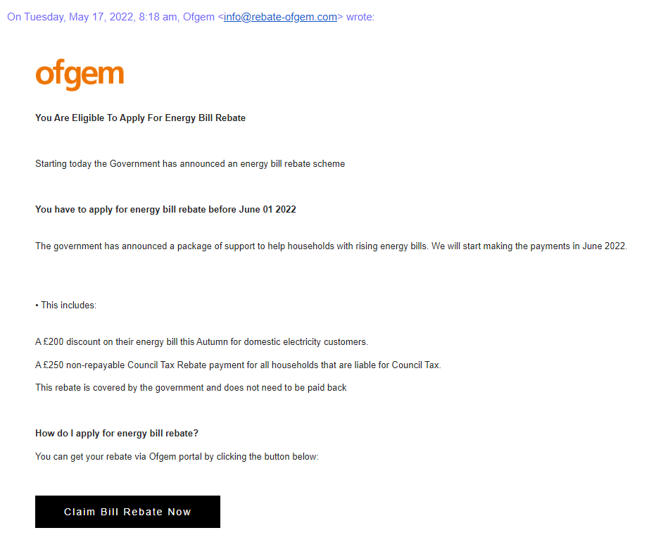 Ofgem Email Scam Offers Fake Energy Refunds Which News