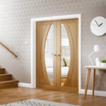 Salerno Internal Oak Rebated Door Pair With Clear Glass The Wooden