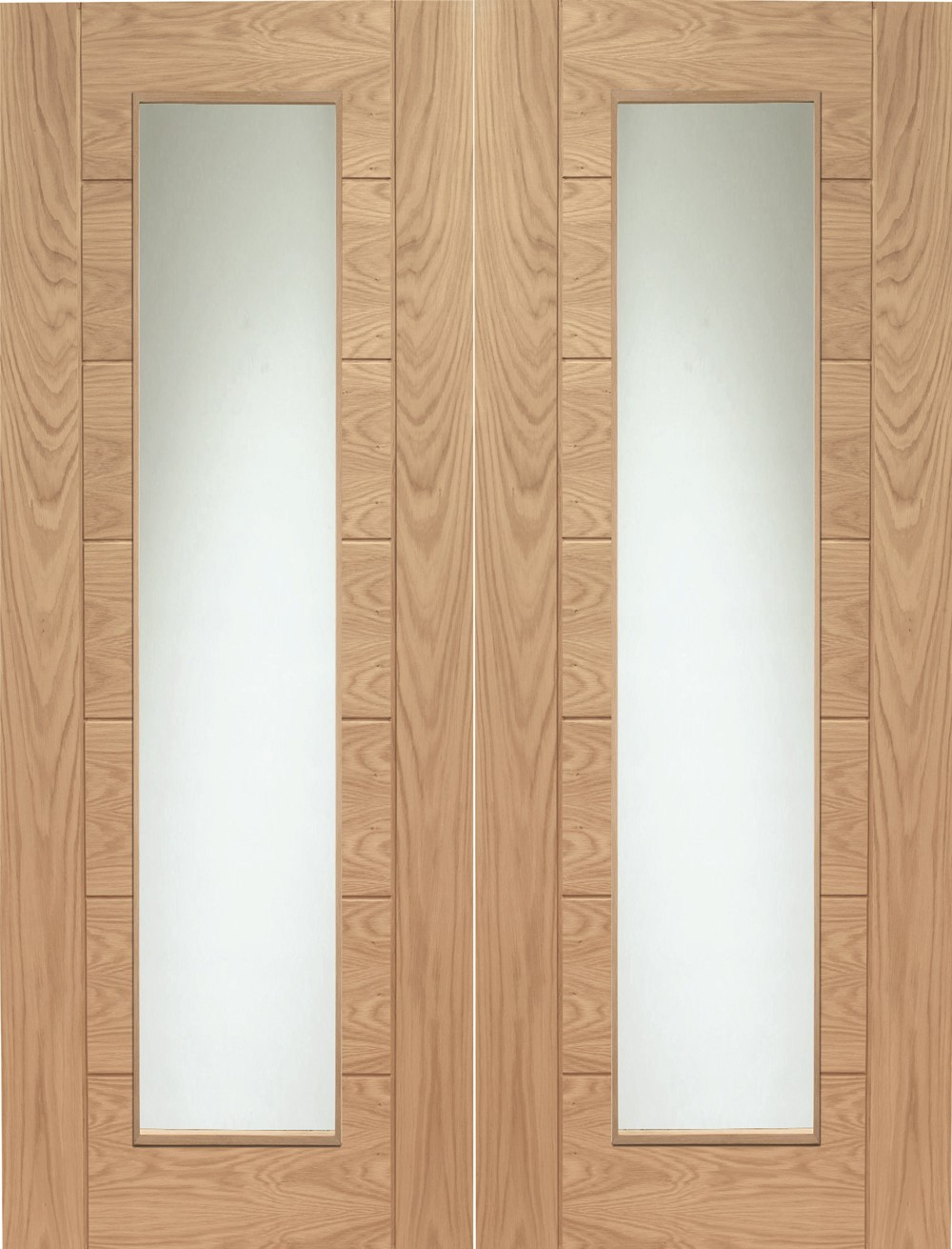 XL GOPPAL60 Palermo Internal Oak Rebated Door Pair With Clear Glass